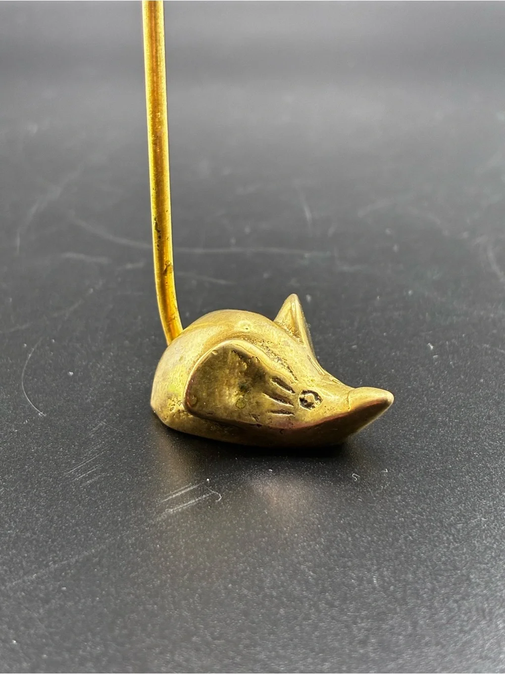 Source Unknown Solid Brass Mouse Memo/Note Holder